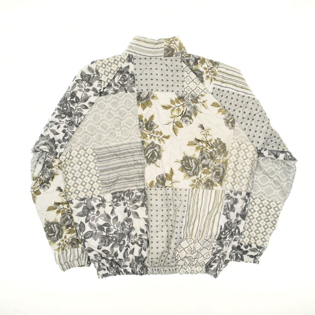 Gray Floral Patchwork Classic Quilt Bomber
