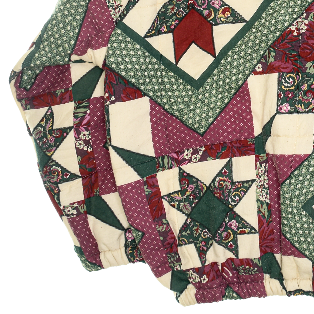 Burgundy & Green Patchwork Classic Quilt Bomber
