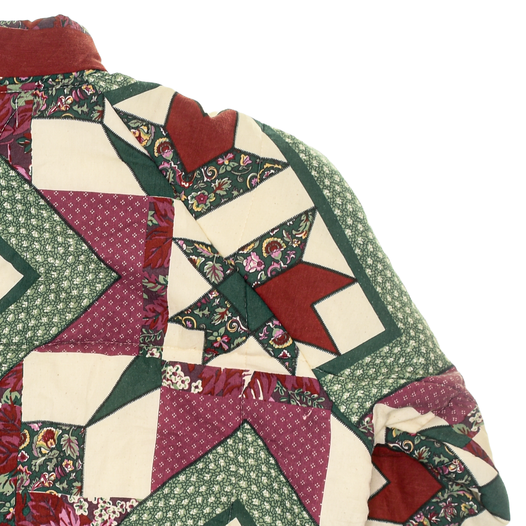 Burgundy & Green Patchwork Classic Quilt Bomber