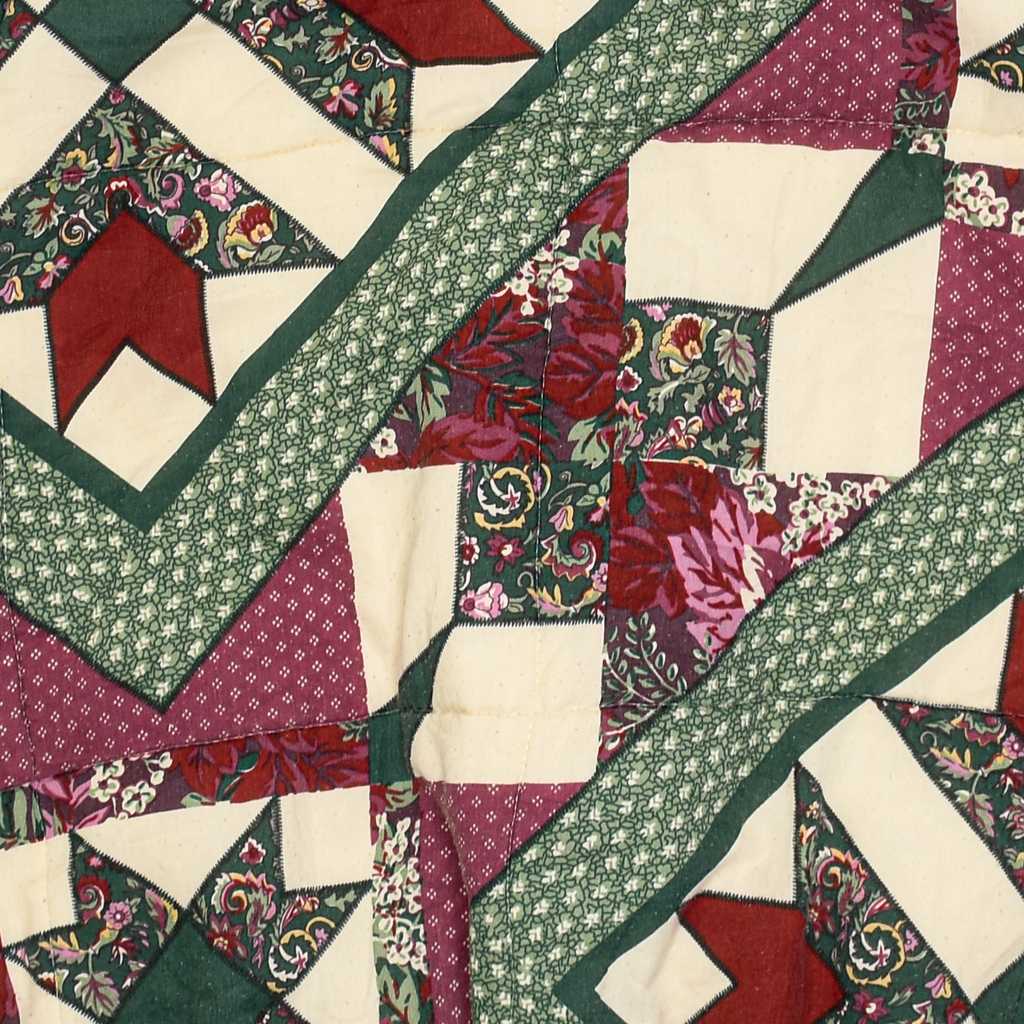 Burgundy & Green Patchwork Classic Quilt Bomber