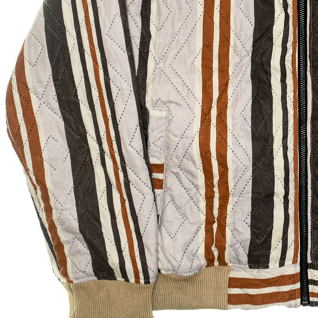 Brown Striped Classic Quilt Bomber