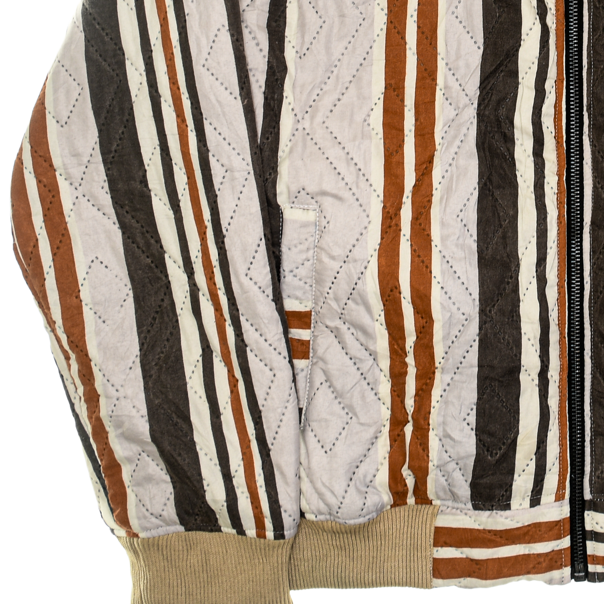 Brown Striped Classic Quilt Bomber