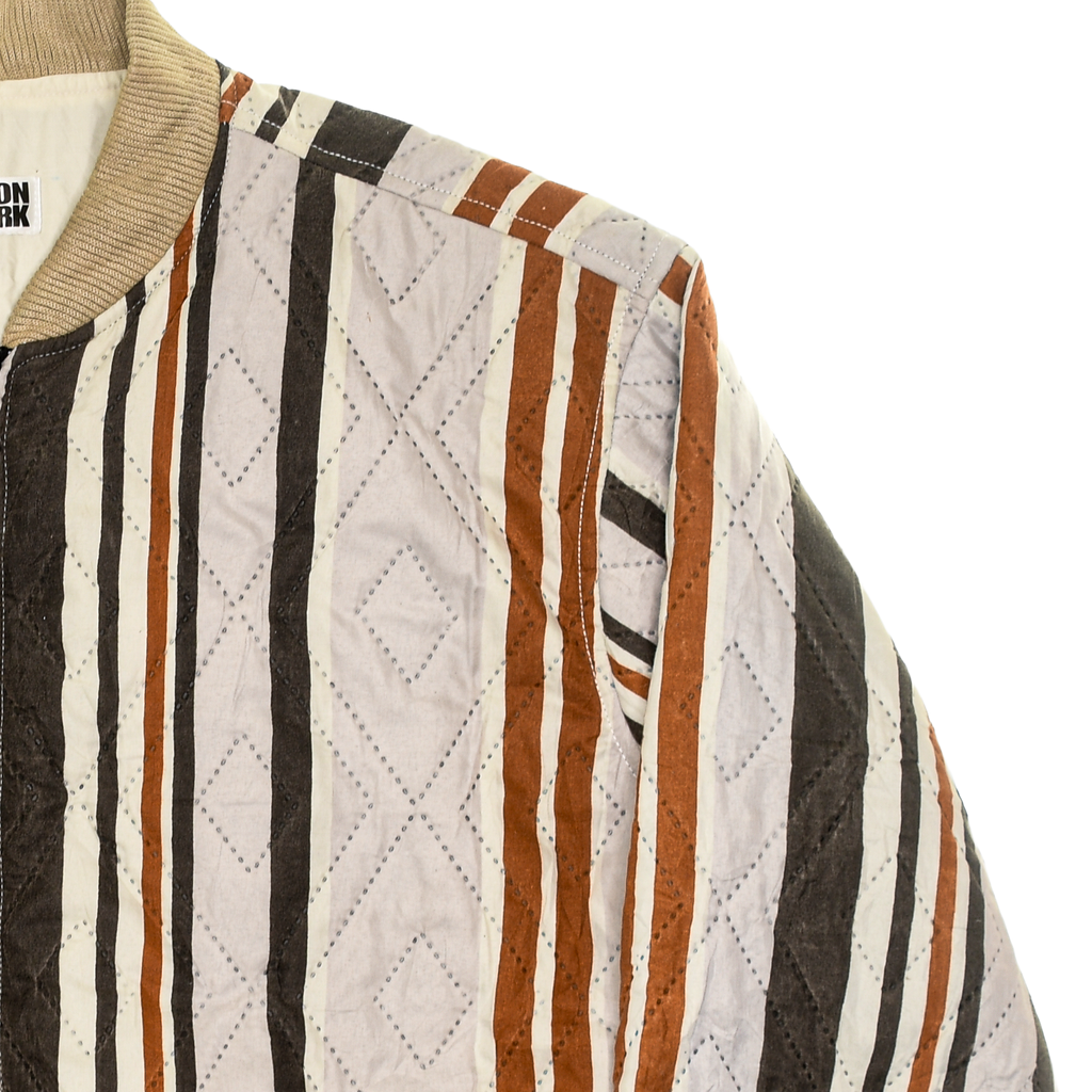 Brown Striped Classic Quilt Bomber
