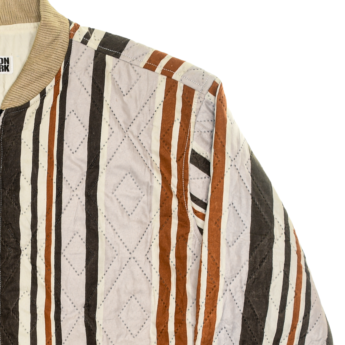 Brown Striped Classic Quilt Bomber