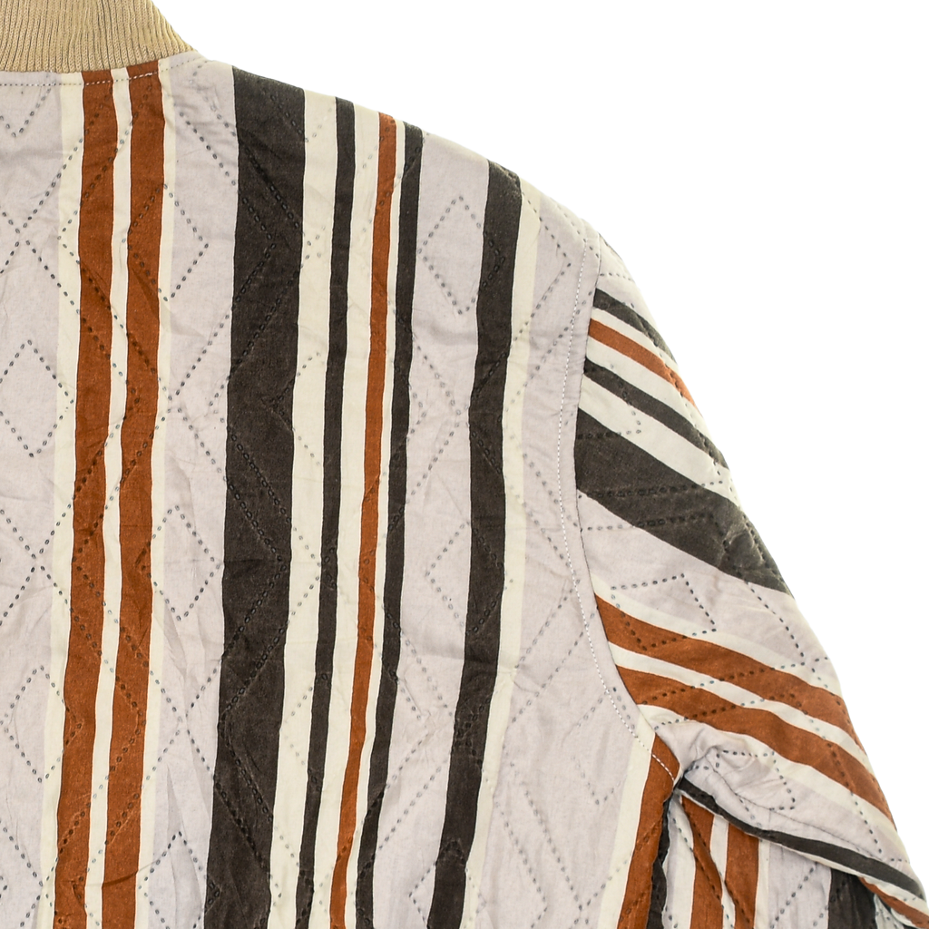 Brown Striped Classic Quilt Bomber