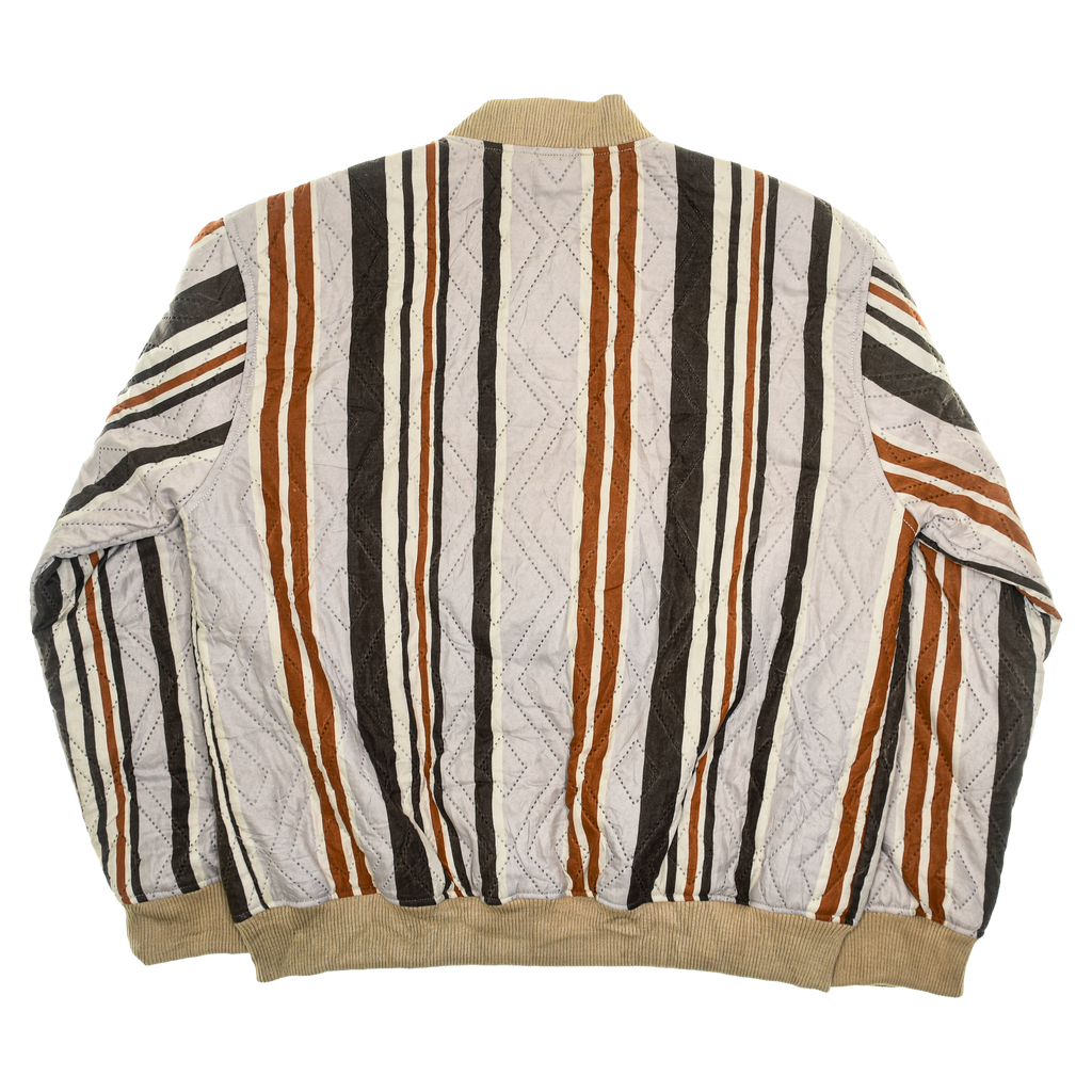 Brown Striped Classic Quilt Bomber