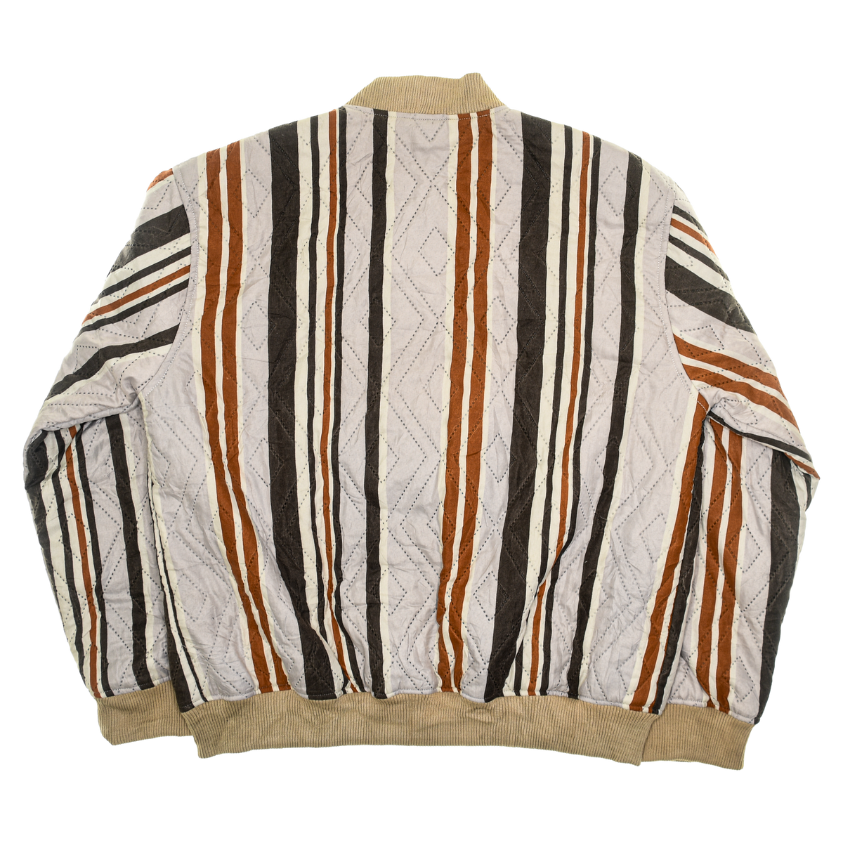 Brown Striped Classic Quilt Bomber