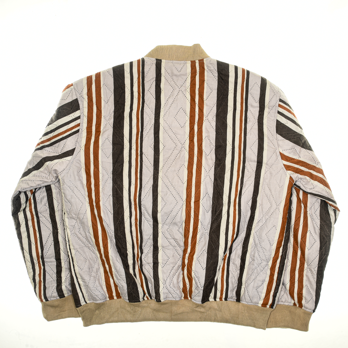 Brown Striped Classic Quilt Bomber
