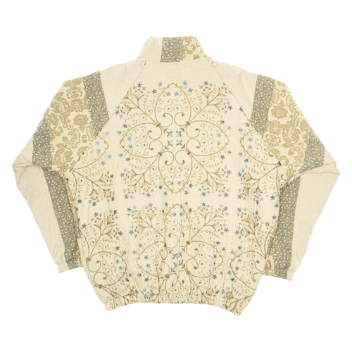 (MEASURE) Neutral Paisley & Floral Print Classic Quilt Bomber