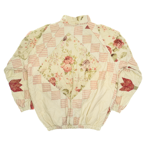 (MEASURE) Pink Flowers Classic Quilt Bomber
