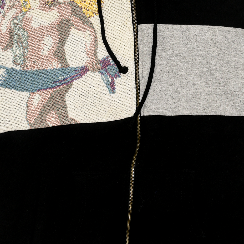 (MEASURE) Cherubim Angel Patchwork Tapestry Zip Up