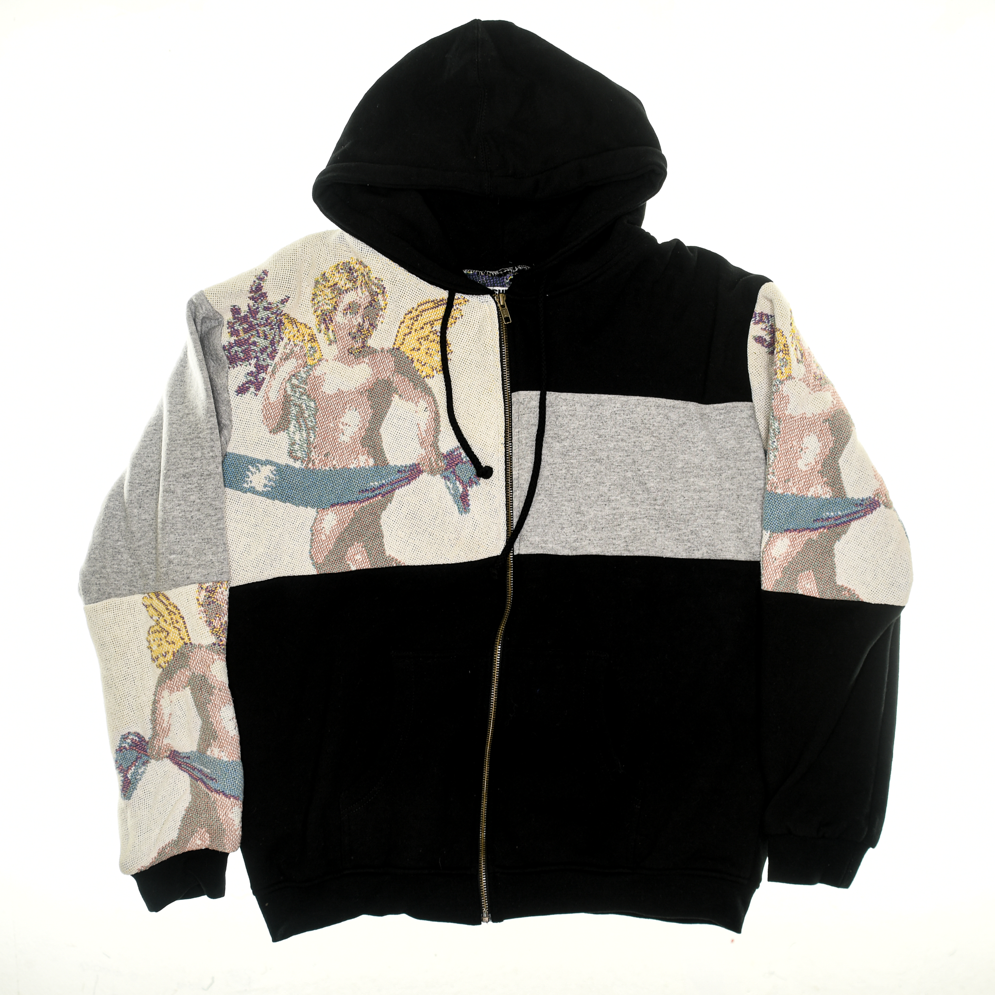 (MEASURE) Cherubim Angel Patchwork Tapestry Zip Up
