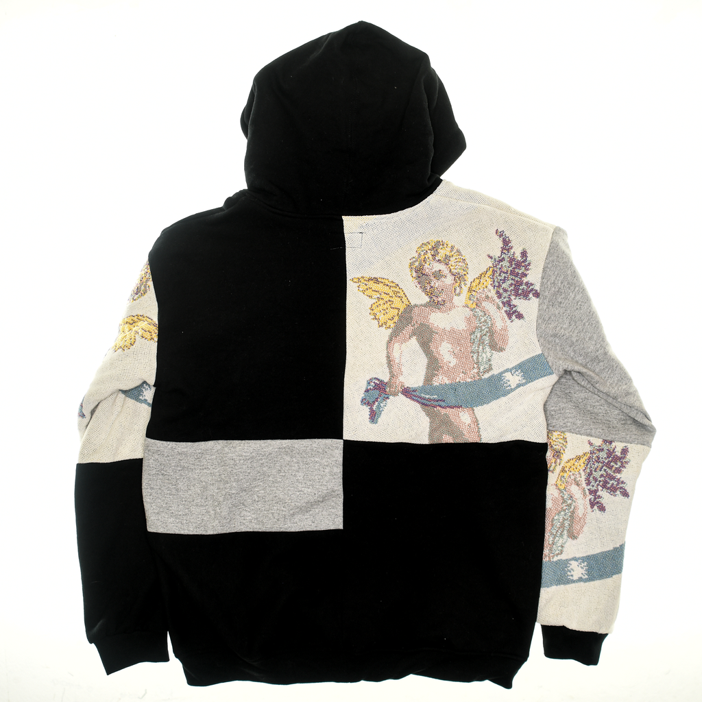 (MEASURE) Cherubim Angel Patchwork Tapestry Zip Up