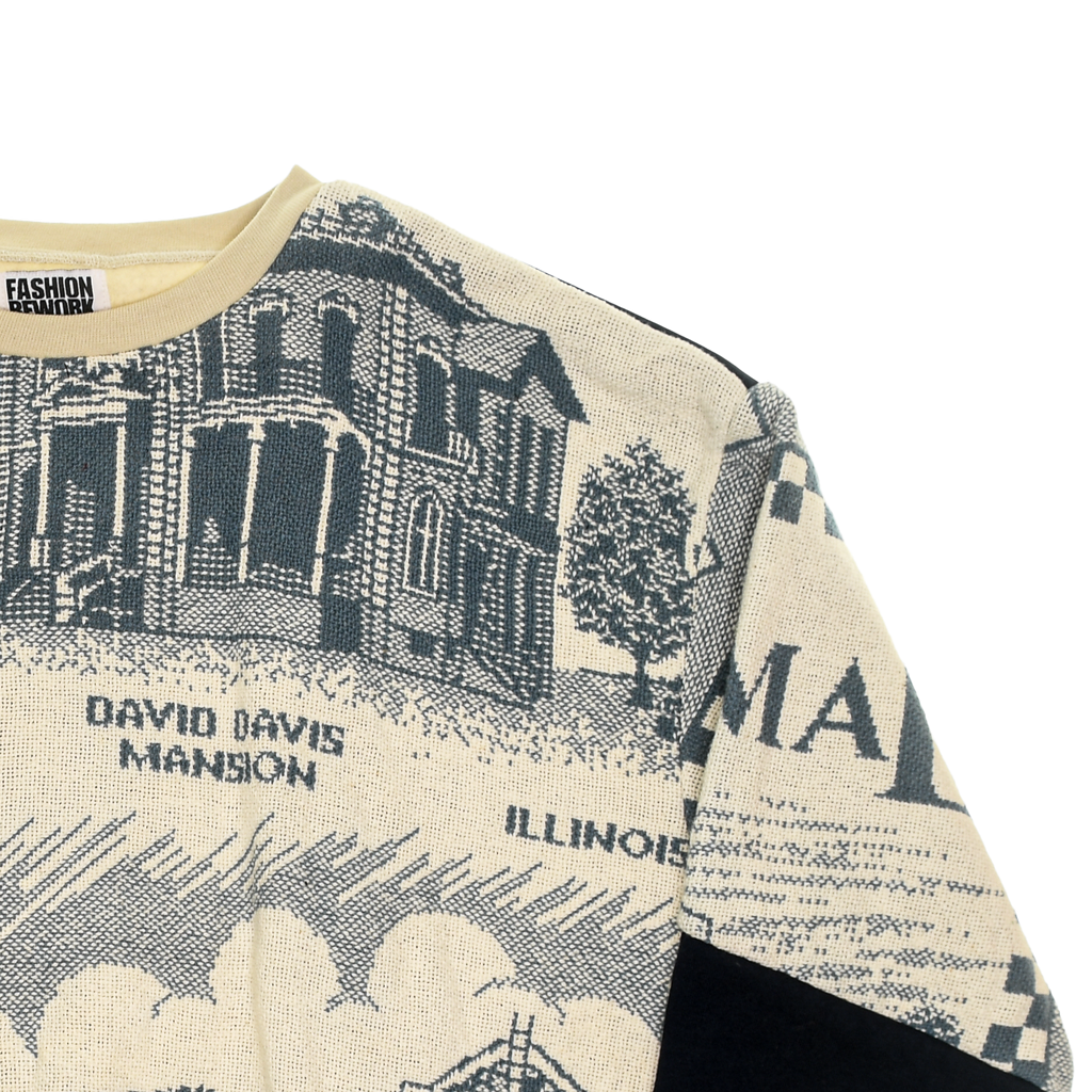 (MEASURE) Victorian Buildings Full Tapestry Panel Pullover