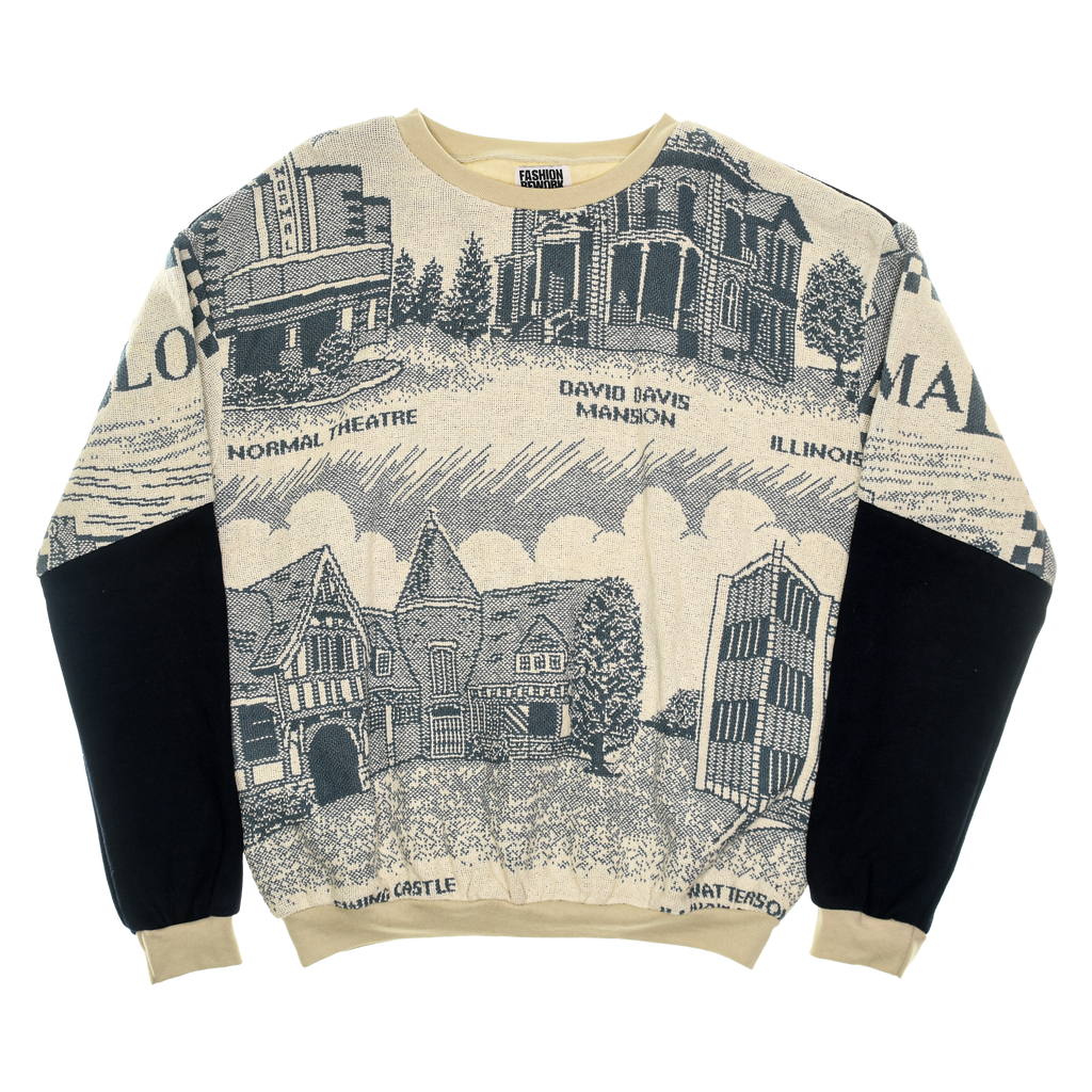 (MEASURE) Victorian Buildings Full Tapestry Panel Pullover