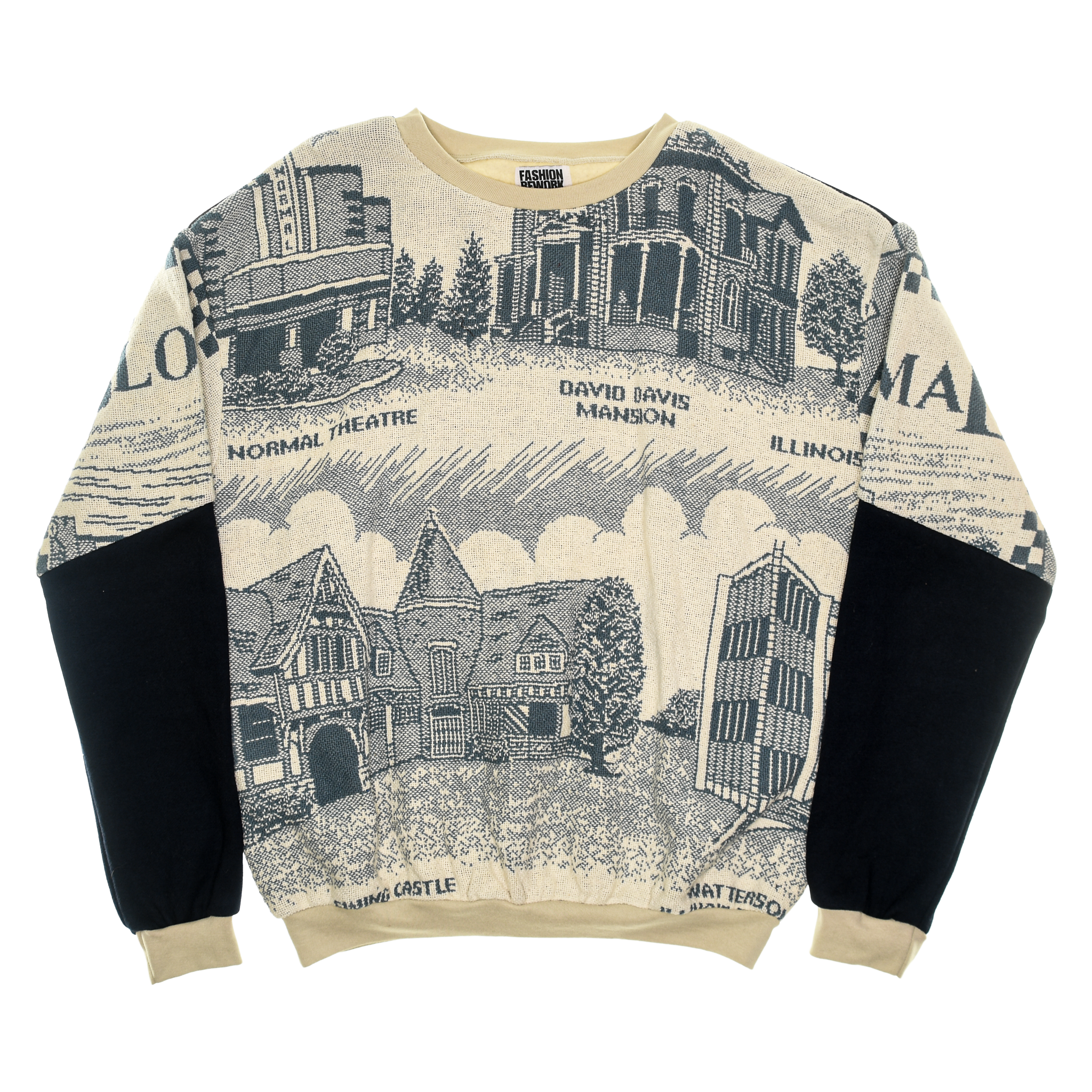 (MEASURE) Victorian Buildings Full Tapestry Panel Pullover