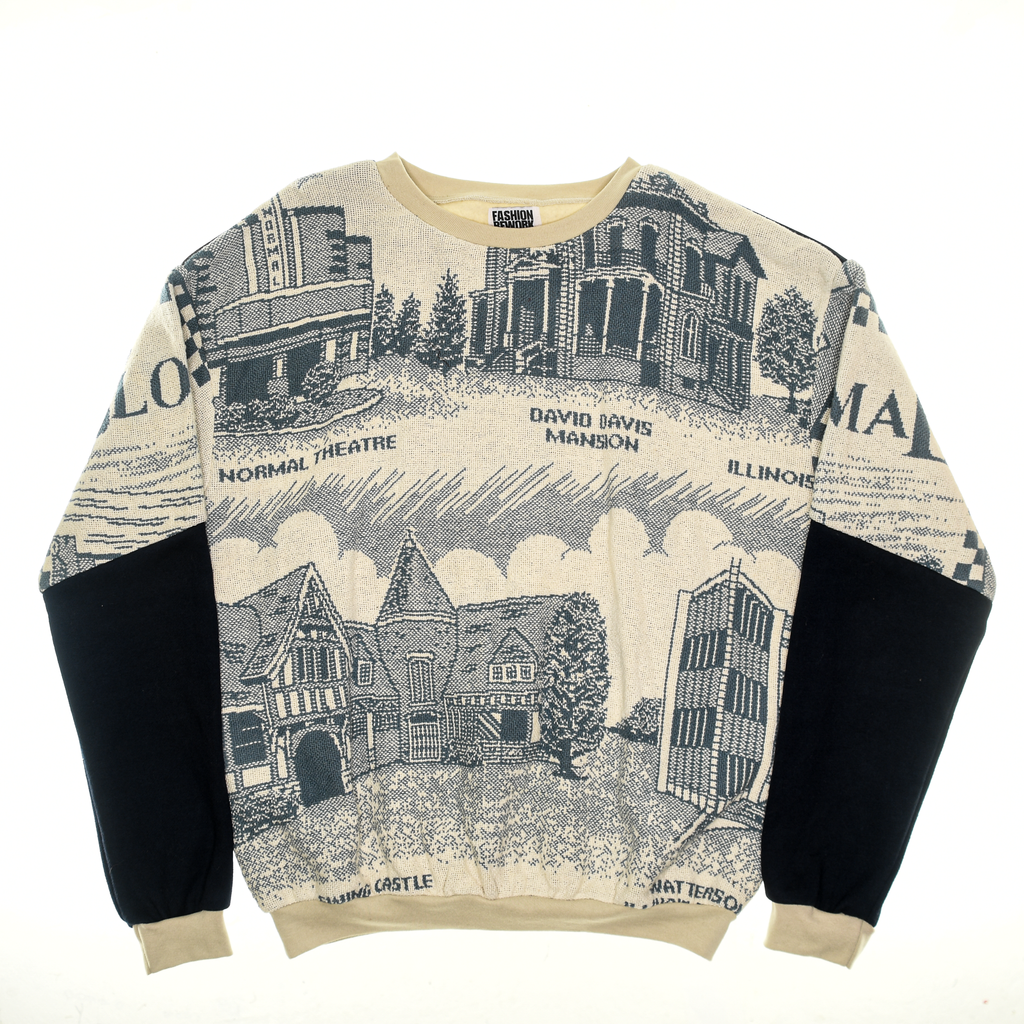 (MEASURE) Victorian Buildings Full Tapestry Panel Pullover