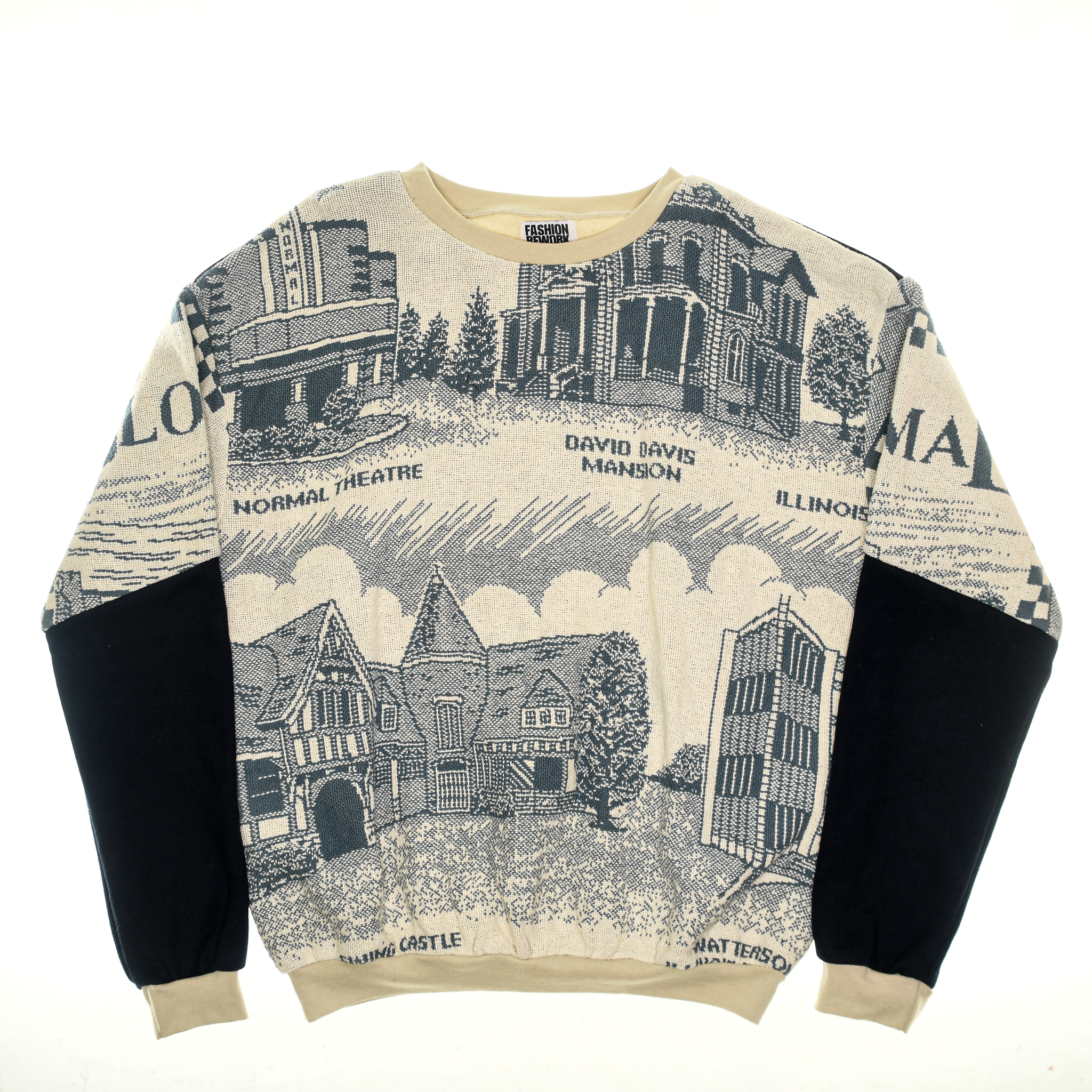 (MEASURE) Victorian Buildings Full Tapestry Panel Pullover