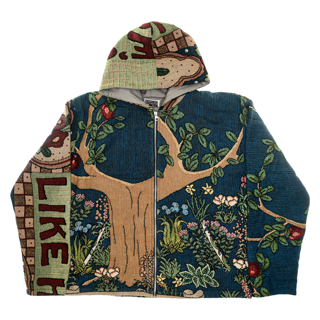 (MEASURE) Cottage Core Double Tapestry Zip Through