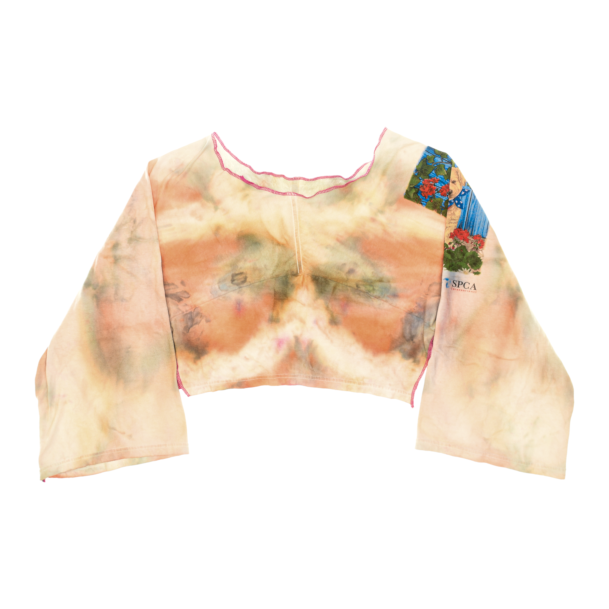 Puppy Dog Ice Dye Reversible Crop Top