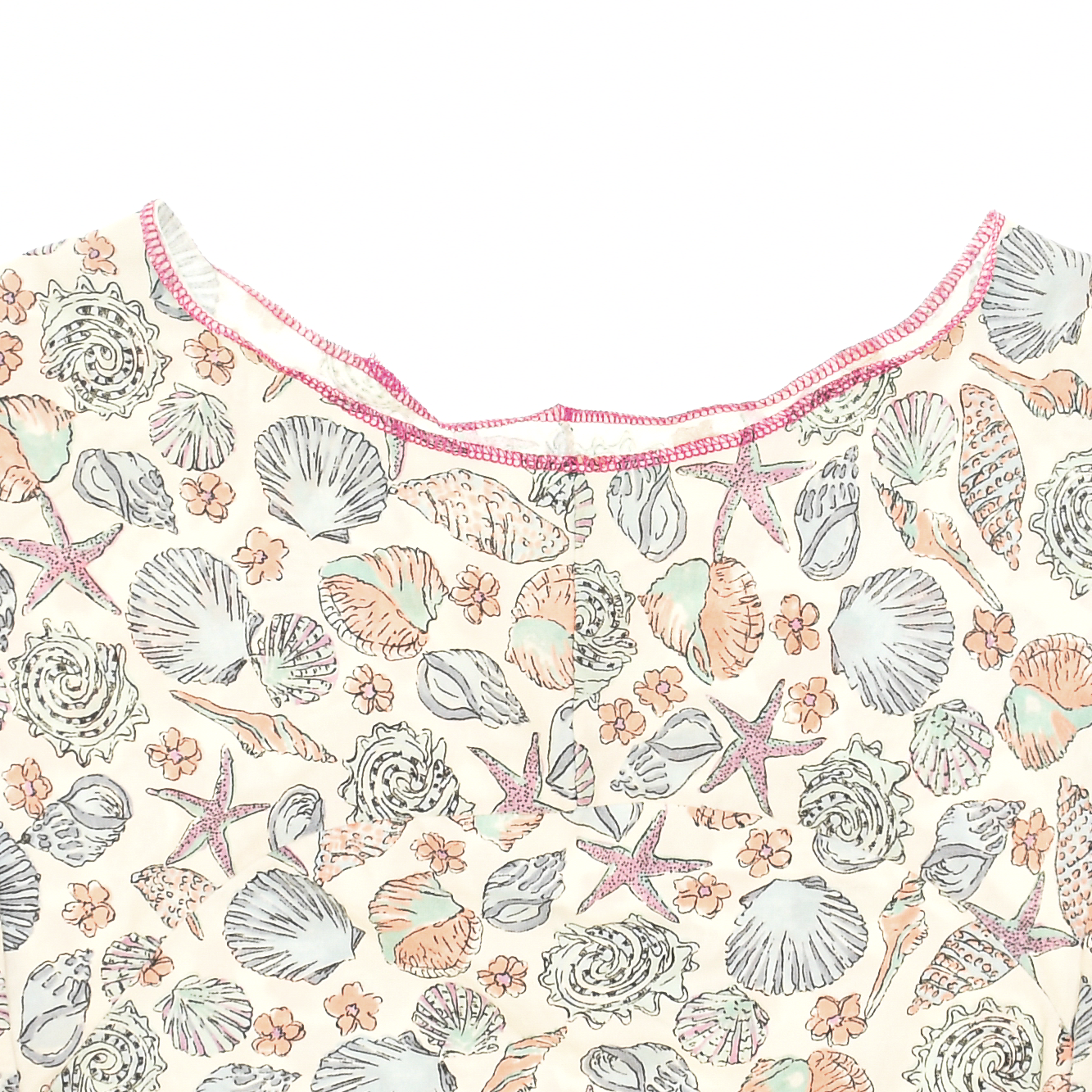 Seashell Print Reversible Crop Top