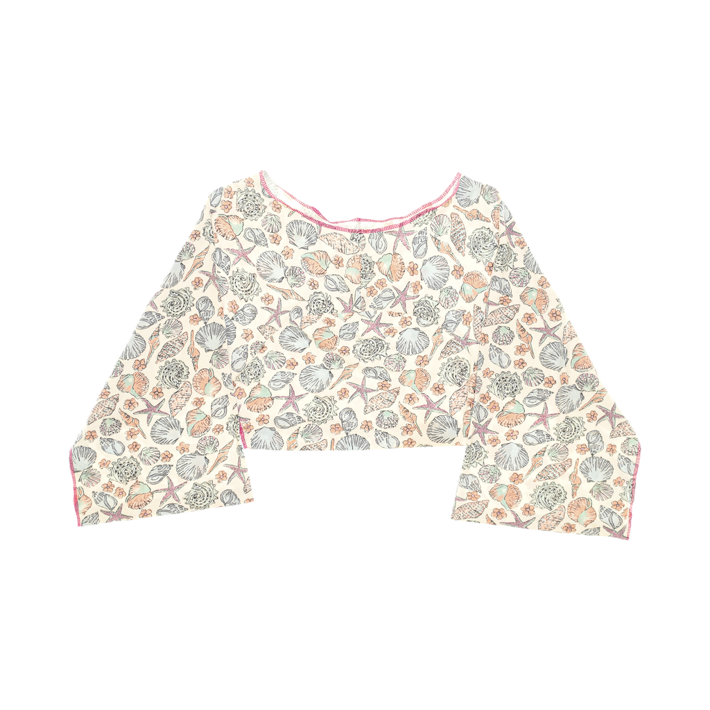 Seashell Print Reversible Crop Top
