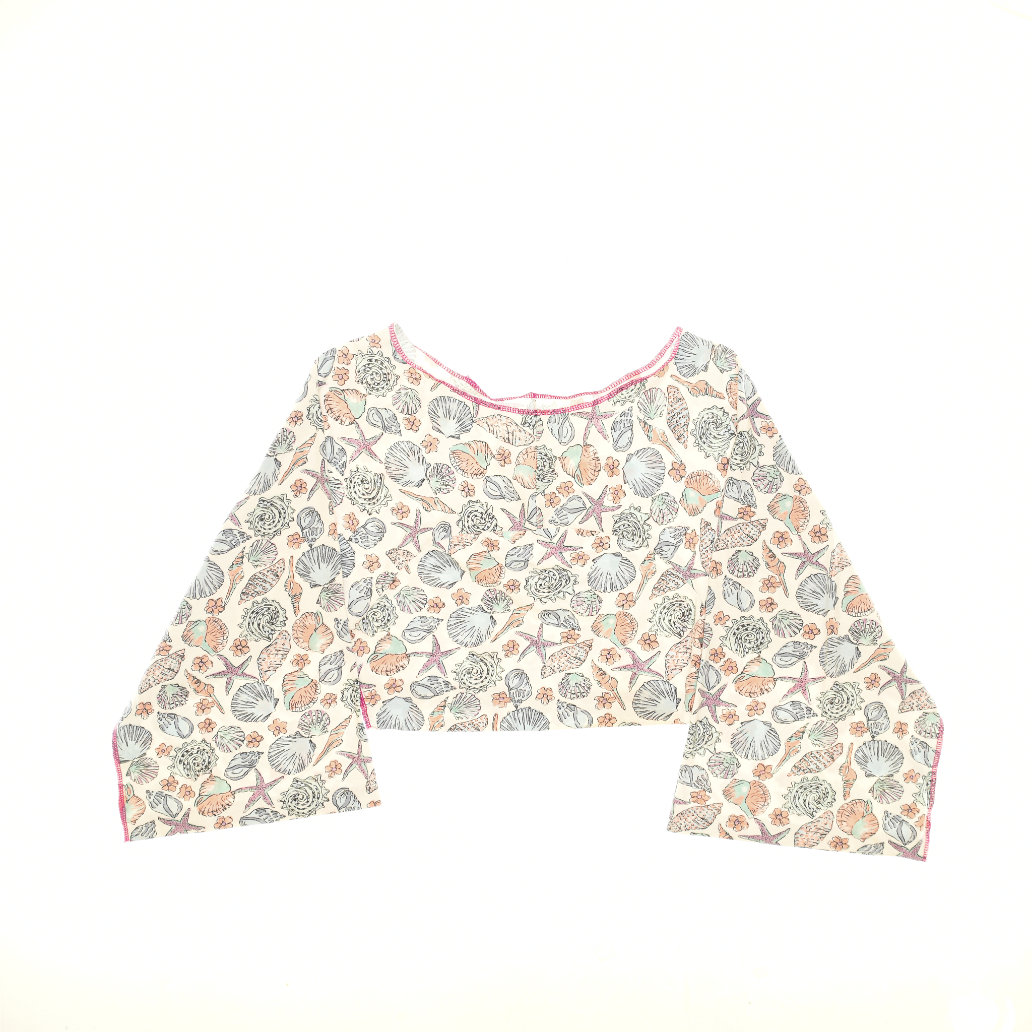 Seashell Print Reversible Crop Top