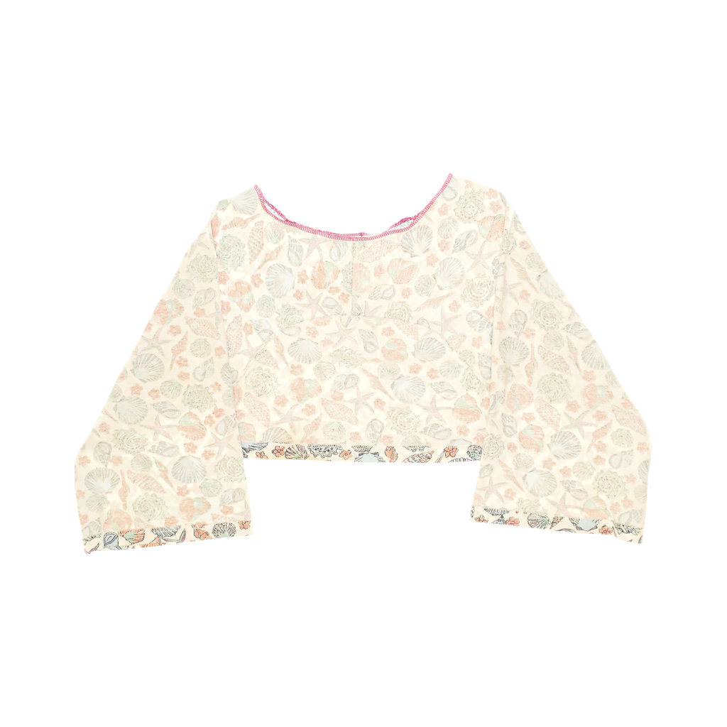 Seashell Print Reversible Crop Top
