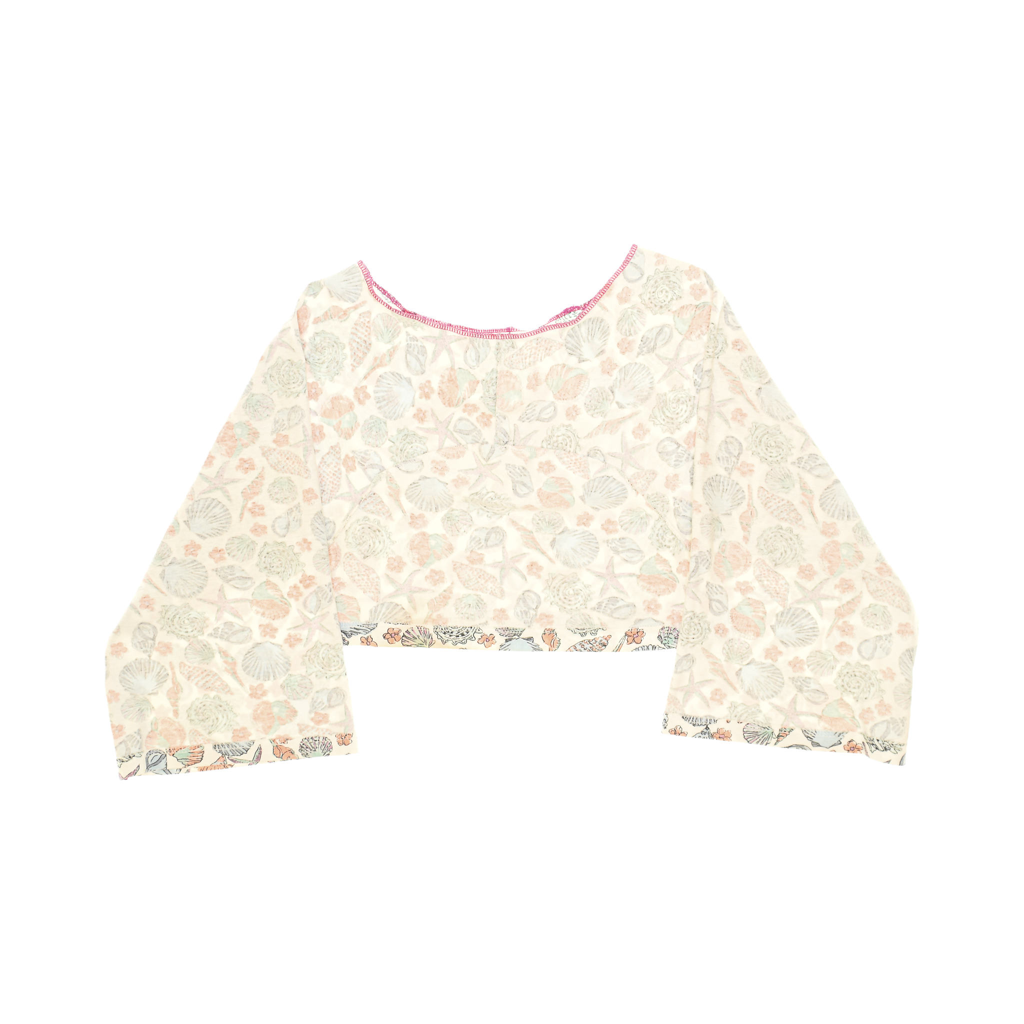 Seashell Print Reversible Crop Top
