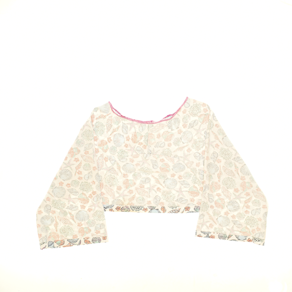 Seashell Print Reversible Crop Top