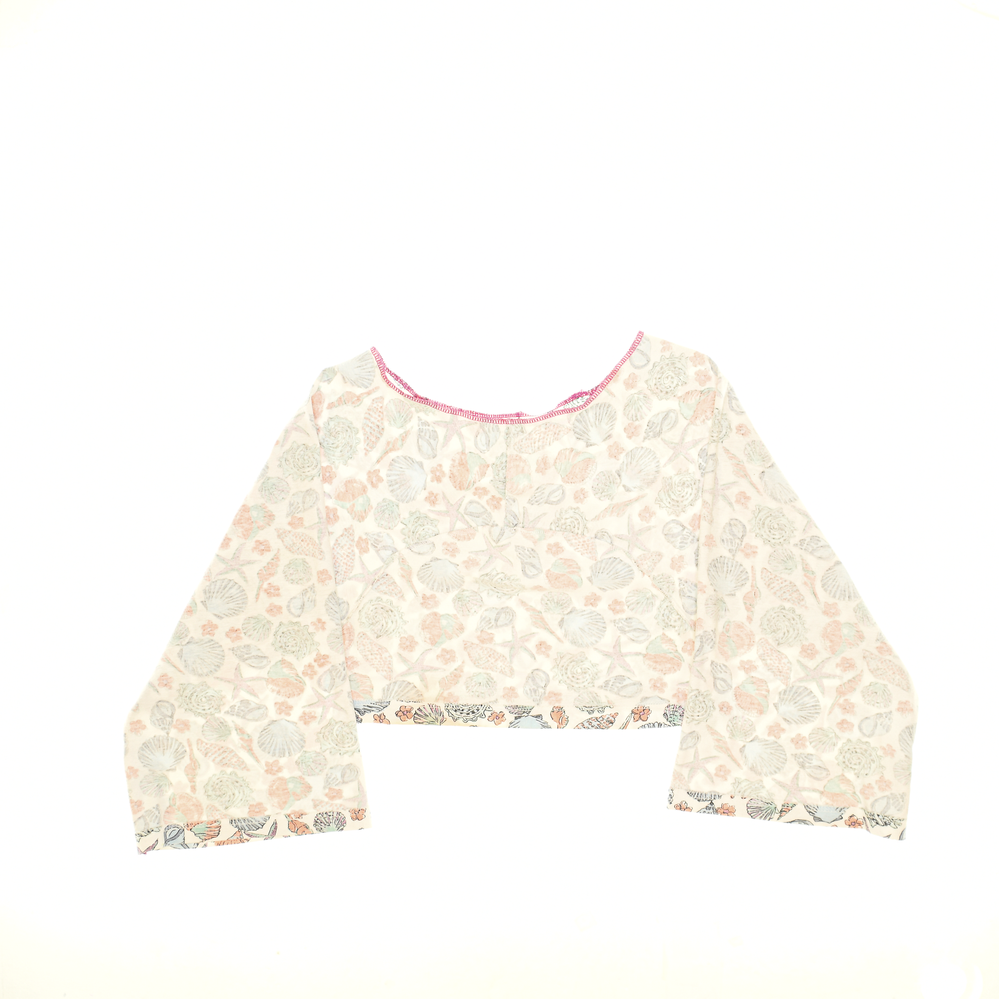 Seashell Print Reversible Crop Top
