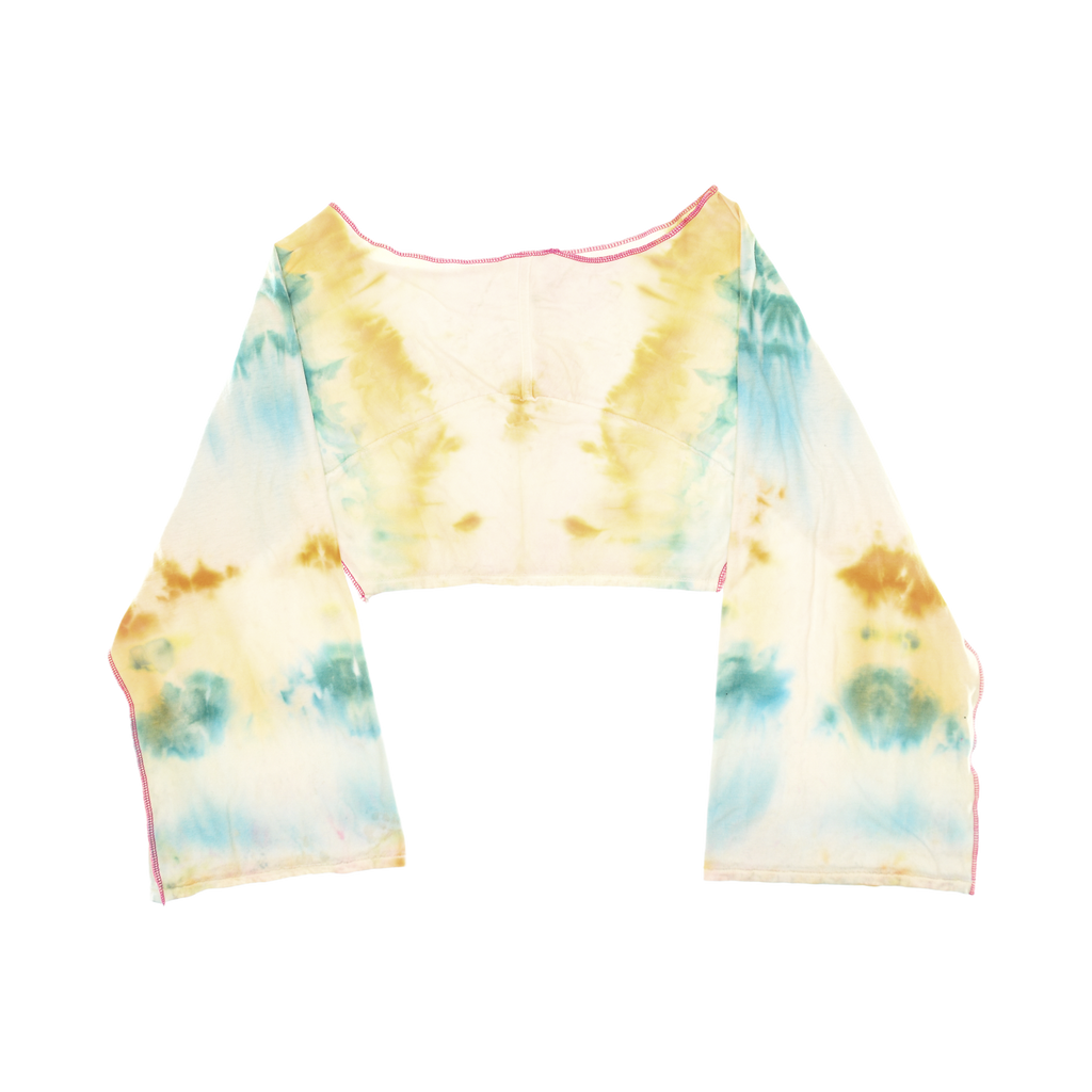 Blue & Orange Tie Dye Reversible Crop Top