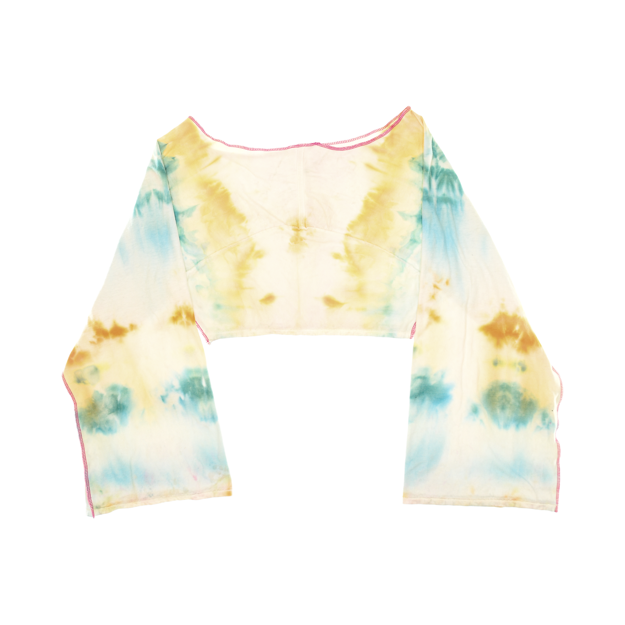 Blue & Orange Tie Dye Reversible Crop Top