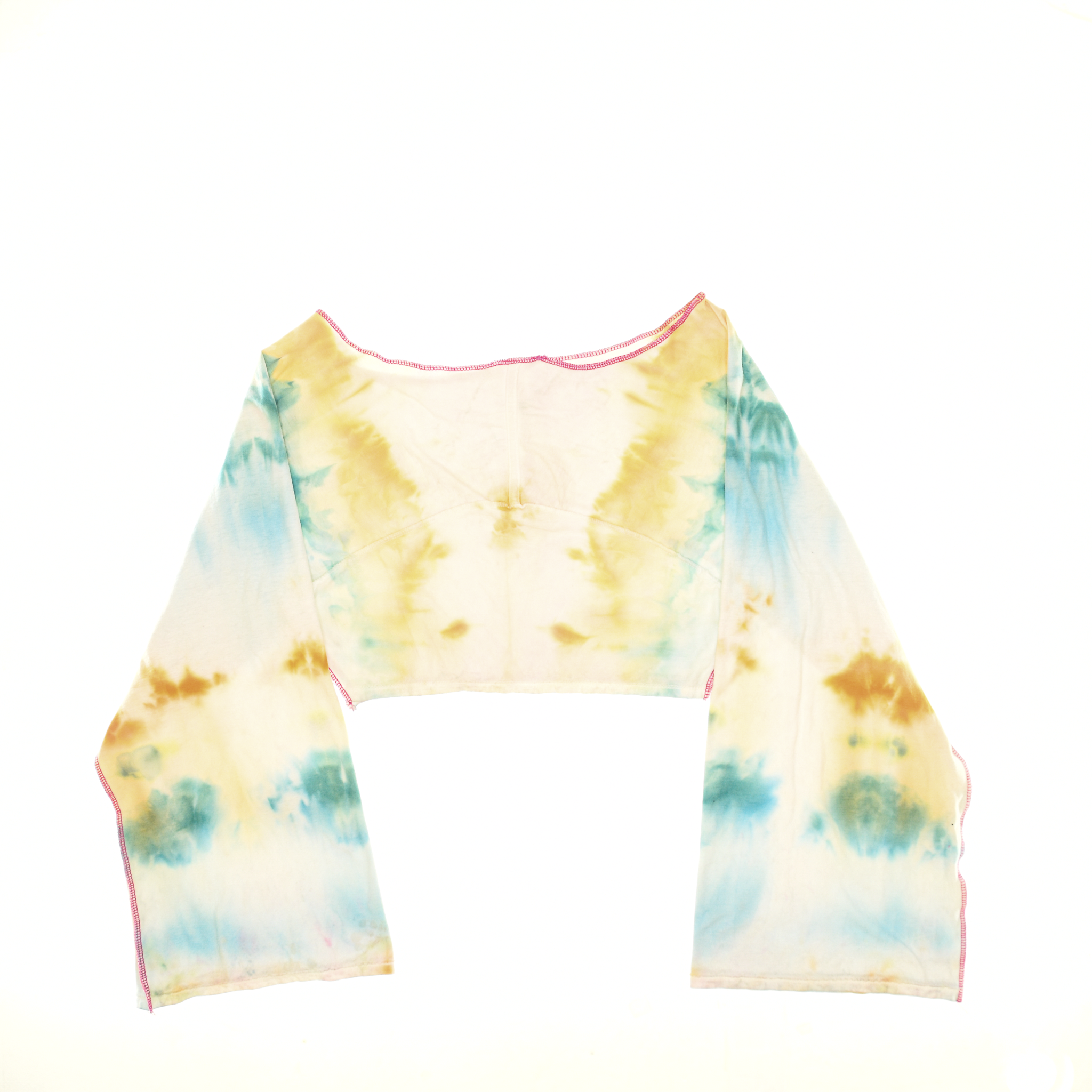 Blue & Orange Tie Dye Reversible Crop Top