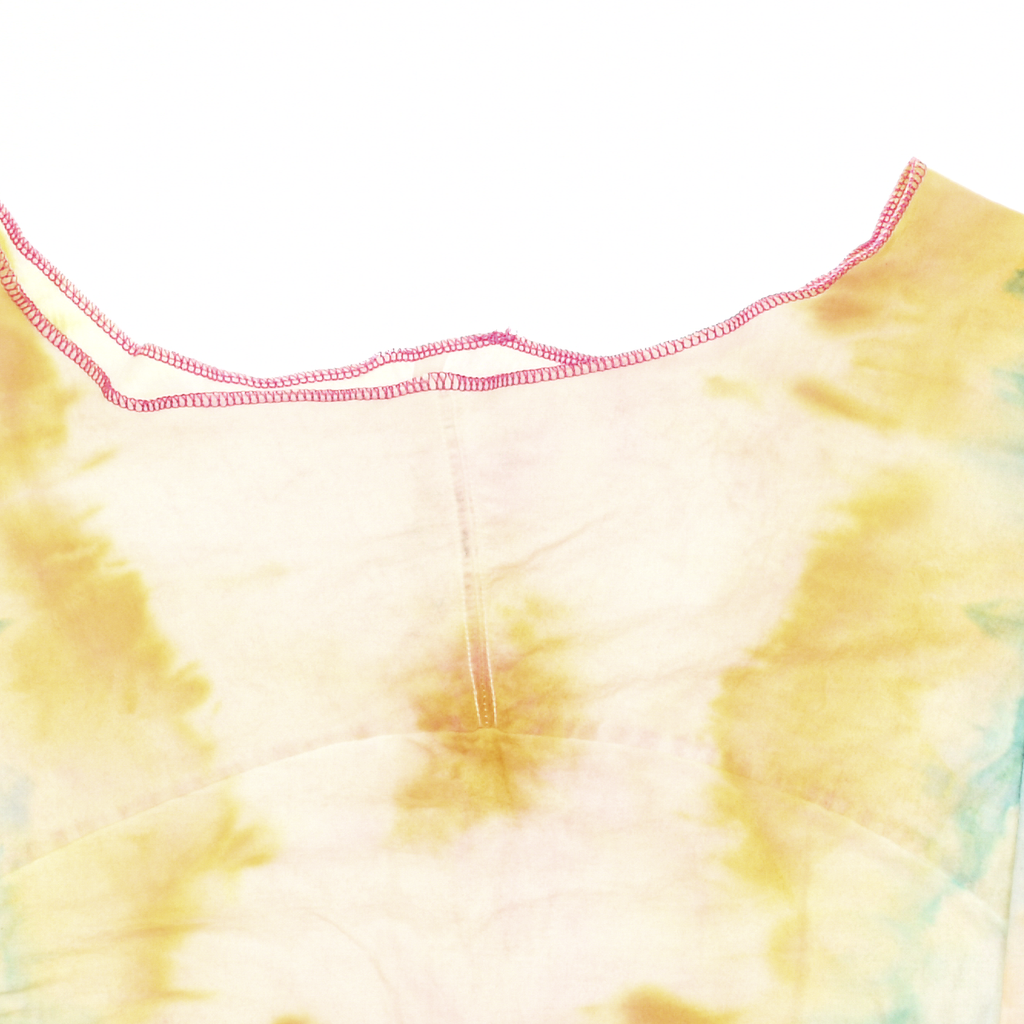 Blue & Orange Tie Dye Reversible Crop Top