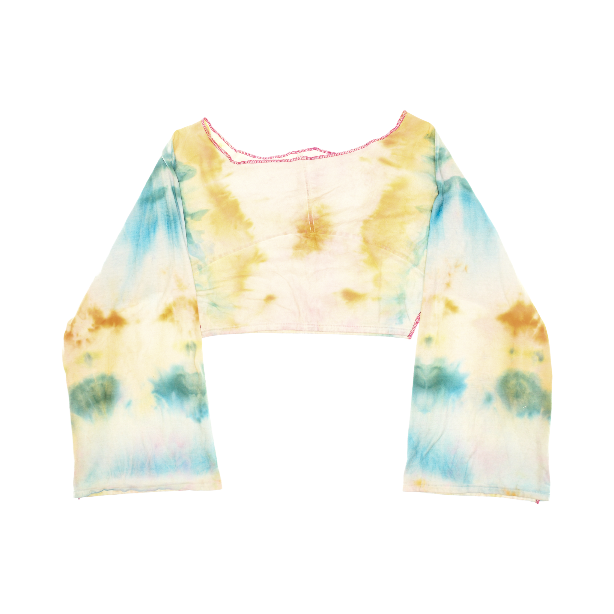 Blue & Orange Tie Dye Reversible Crop Top