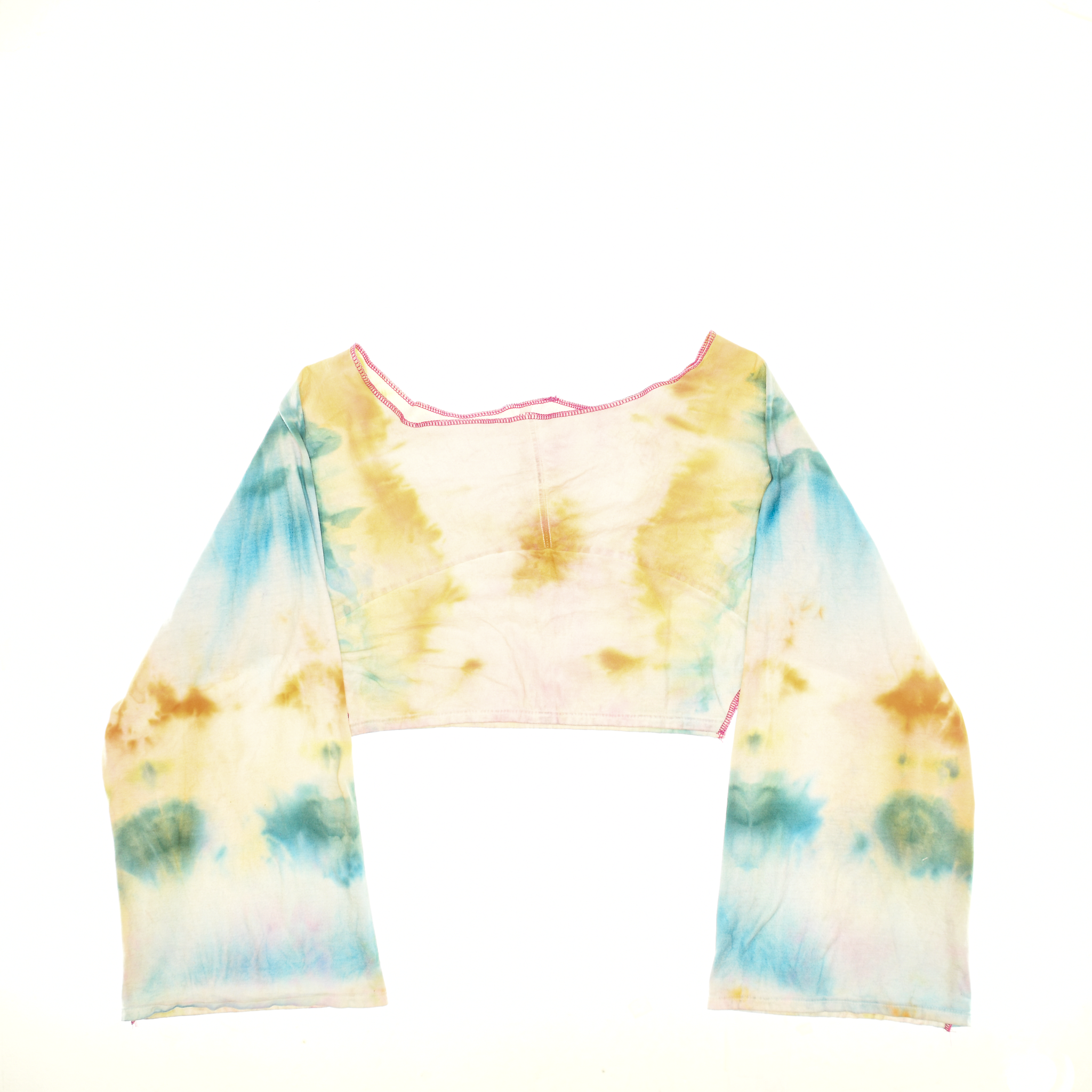 Blue & Orange Tie Dye Reversible Crop Top
