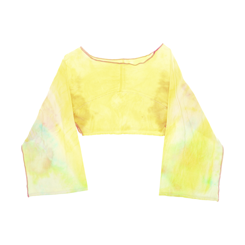 Yellow Tie Dye Reversible Crop Top