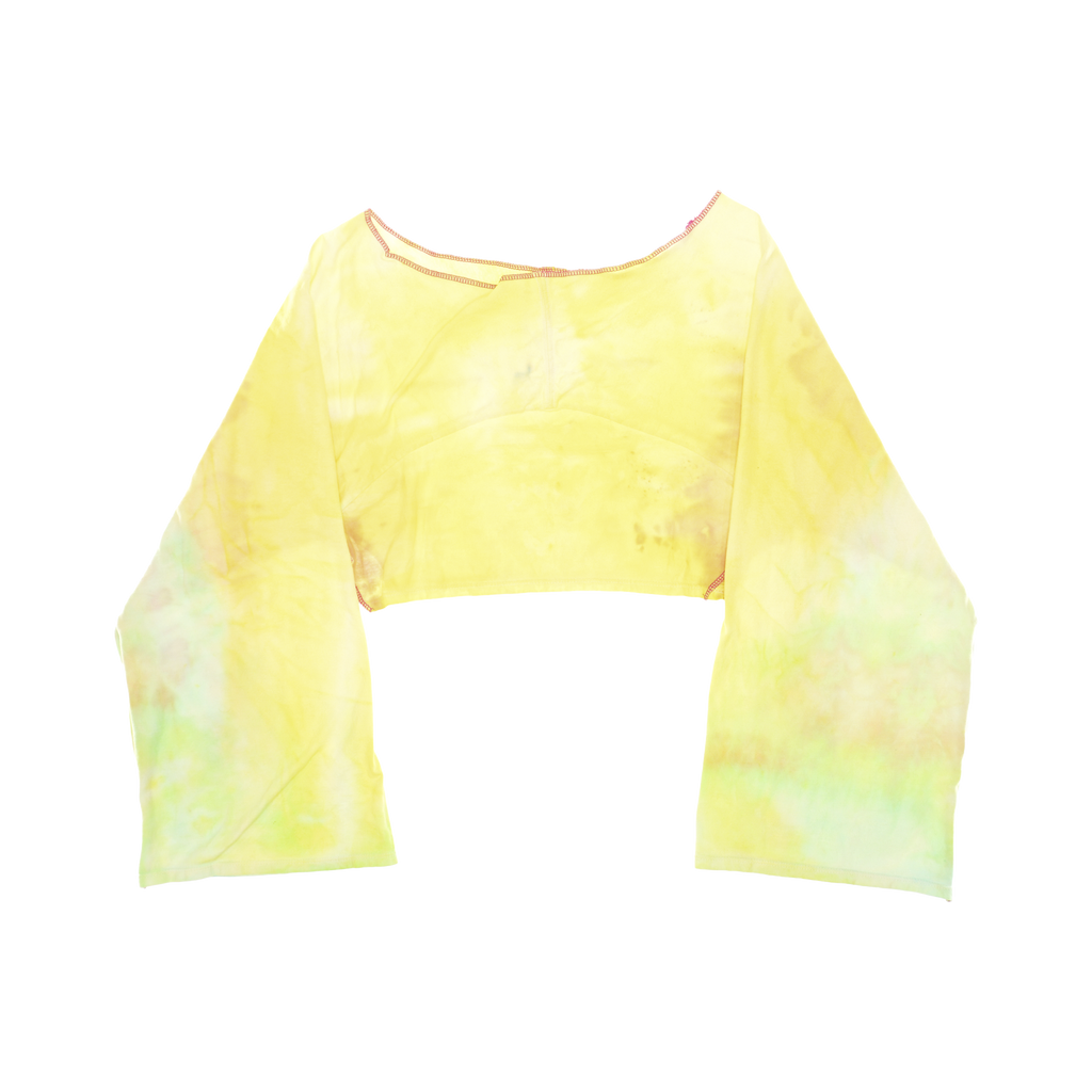 Yellow Tie Dye Reversible Crop Top