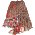 Red Asymmetrical Boxer Skirt Maxi
