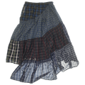 Dark Blue & Black Asymmetrical Boxer Skirt Maxi