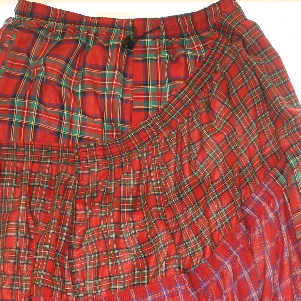 Red Asymmetrical Boxer Skirt Maxi