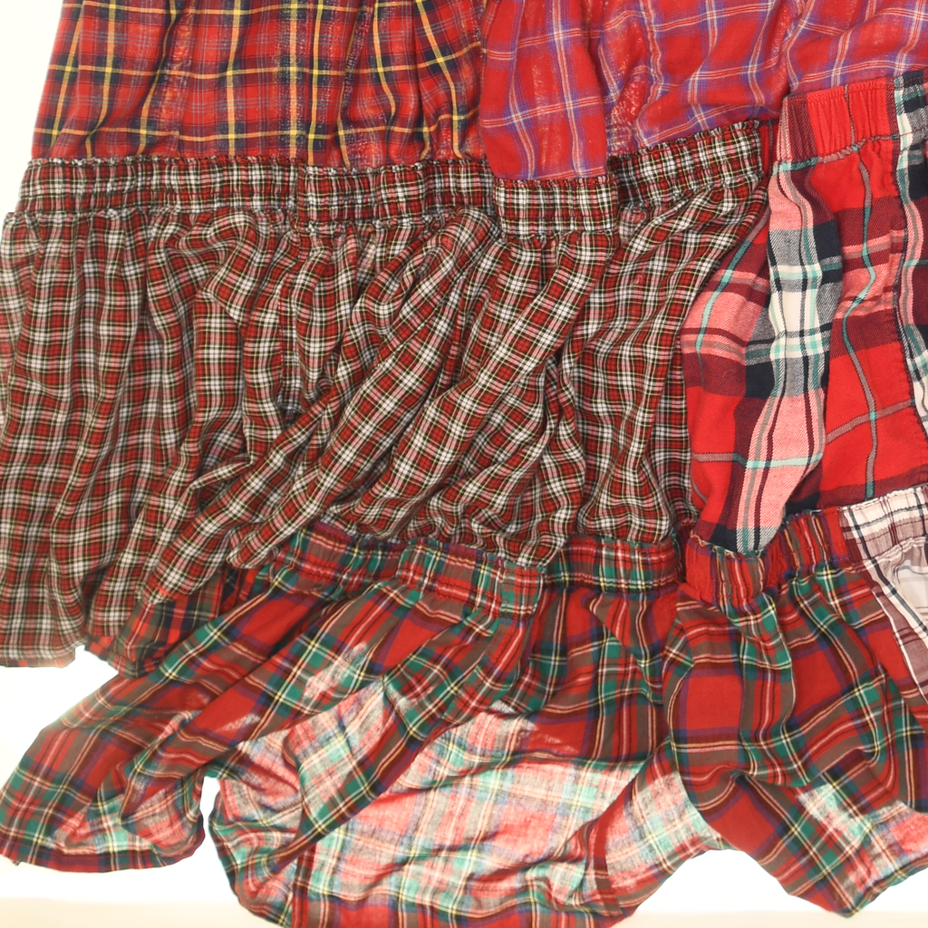 Red Asymmetrical Boxer Skirt Maxi