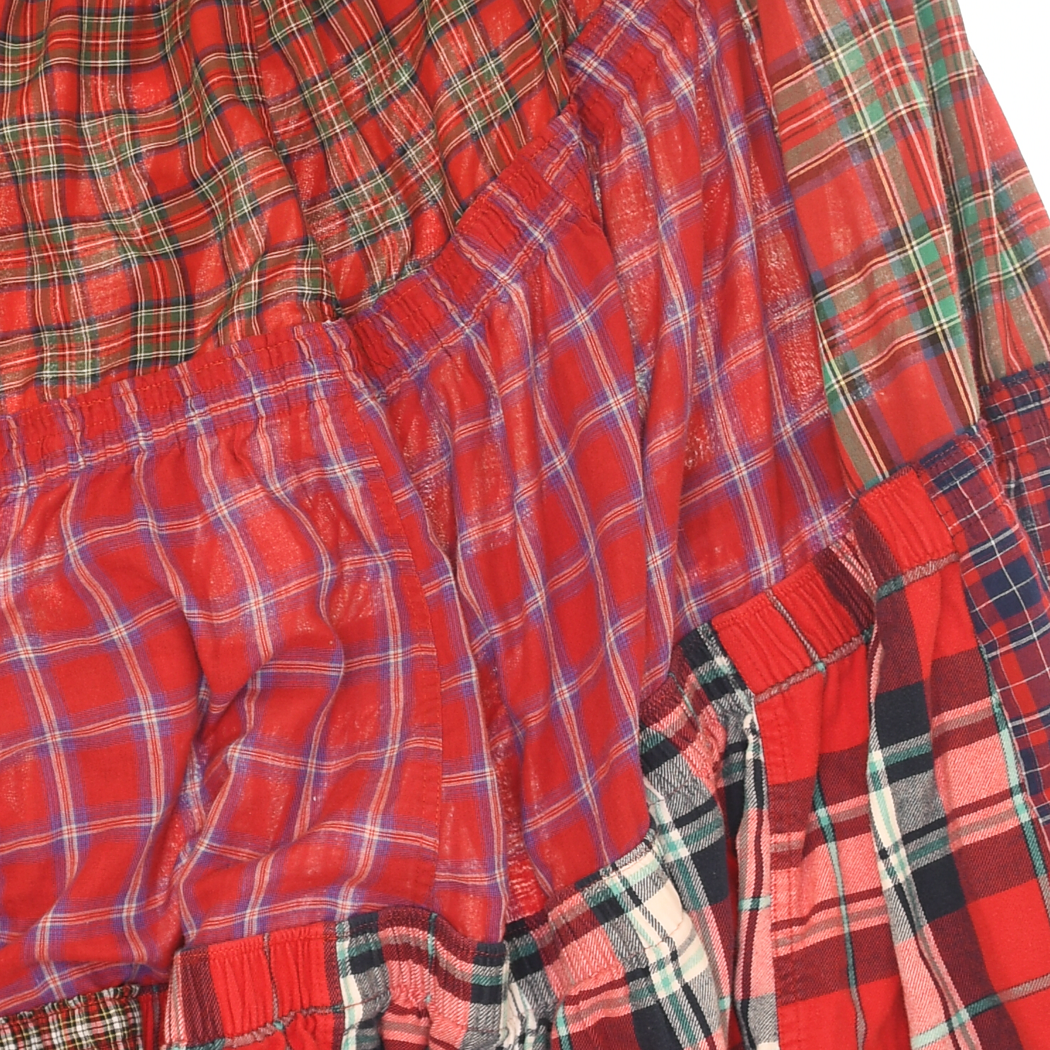 Red Asymmetrical Boxer Skirt Maxi