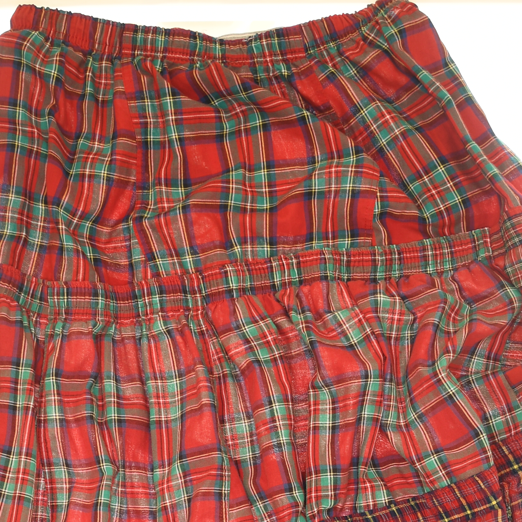 Red Asymmetrical Boxer Skirt Maxi