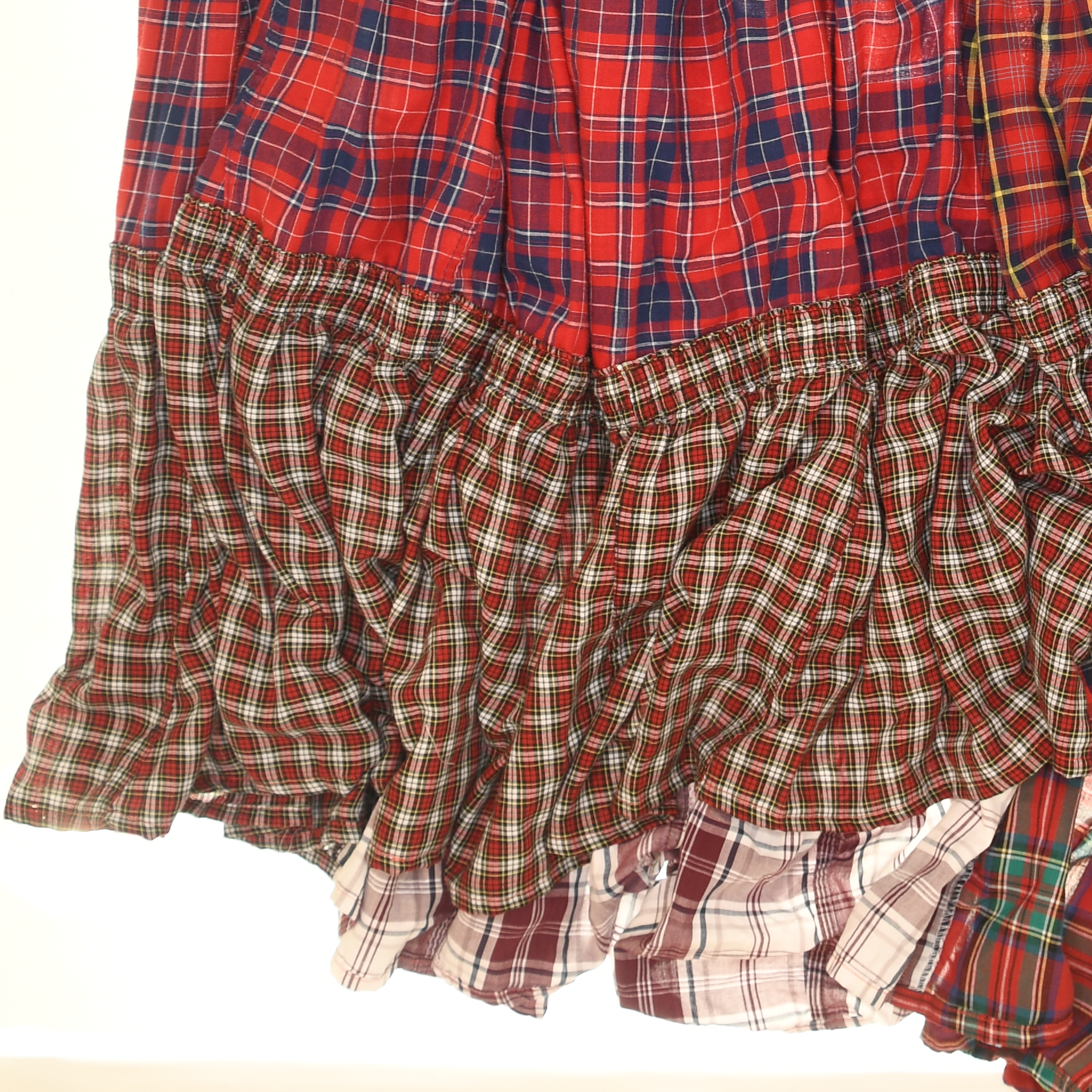 Red Asymmetrical Boxer Skirt Maxi