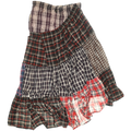 Dark Color Block Asymmetrical Boxer Skirt Maxi