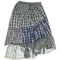 Blue & Green Asymmetrical Boxer Skirt Maxi