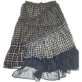 Blue & Black Asymmetrical Boxer Skirt Maxi