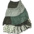 Mixed Green Asymmetrical Boxer Skirt Maxi